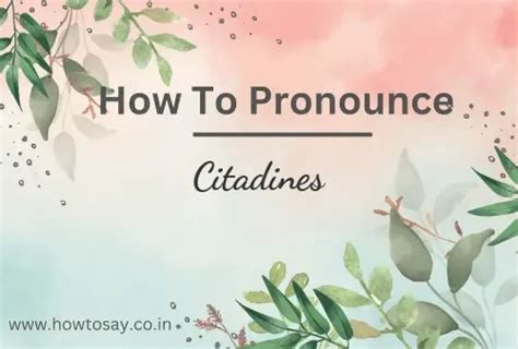 how to pronounce citadines